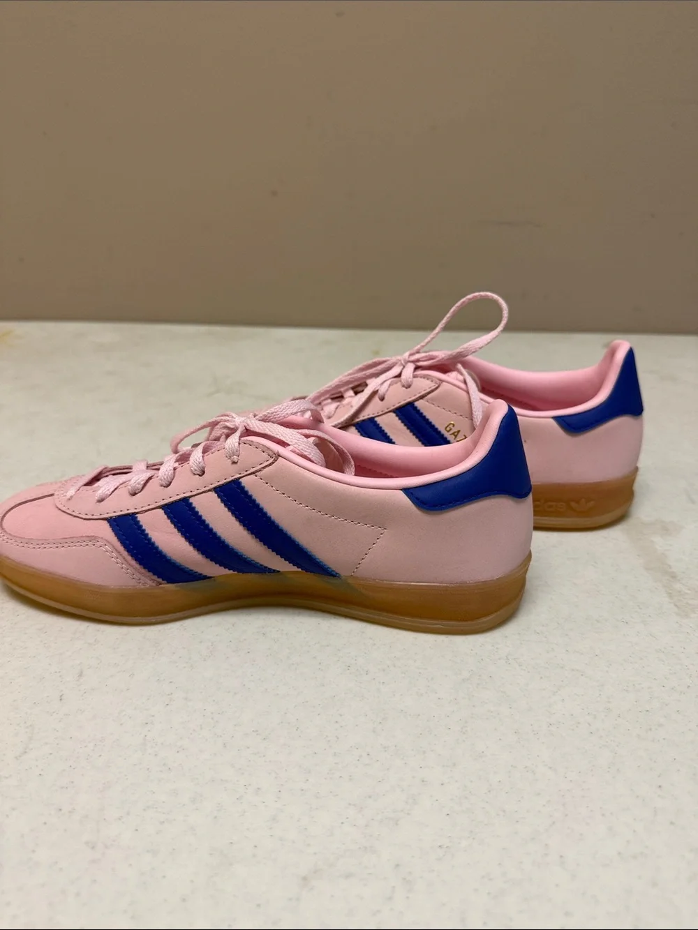 adidas Pink with Blue Stripes Women's Sneakers